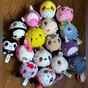 Squeezamals lot of 16 some NWTs unicorn chick panda elephant narwhal dog